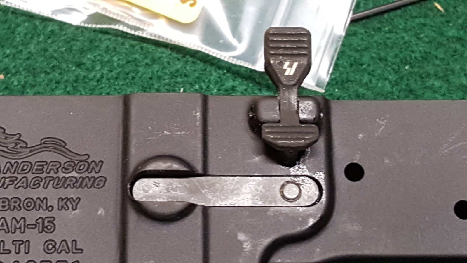 Assembling an AR Lower – Step 3 of 11:  Installing the Bolt Catch Assembly