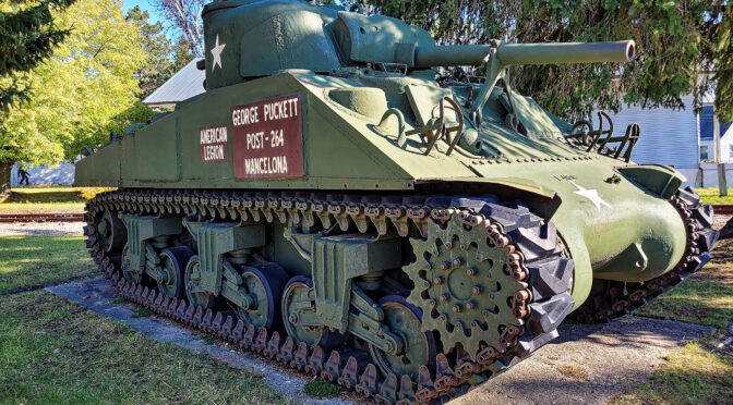 A M4A3 Sherman Tank Sits Guarding the Mancelona, MI, American Legion Post 264