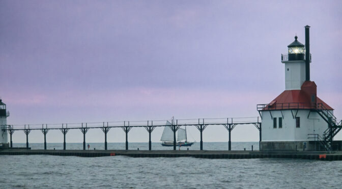 View at Dusk From the St. Joseph, MI, Piers – August 5, 2024