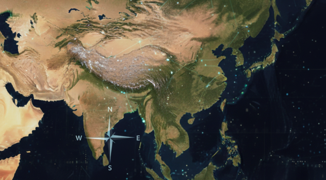 Asia satellite view on February 14, 2026.