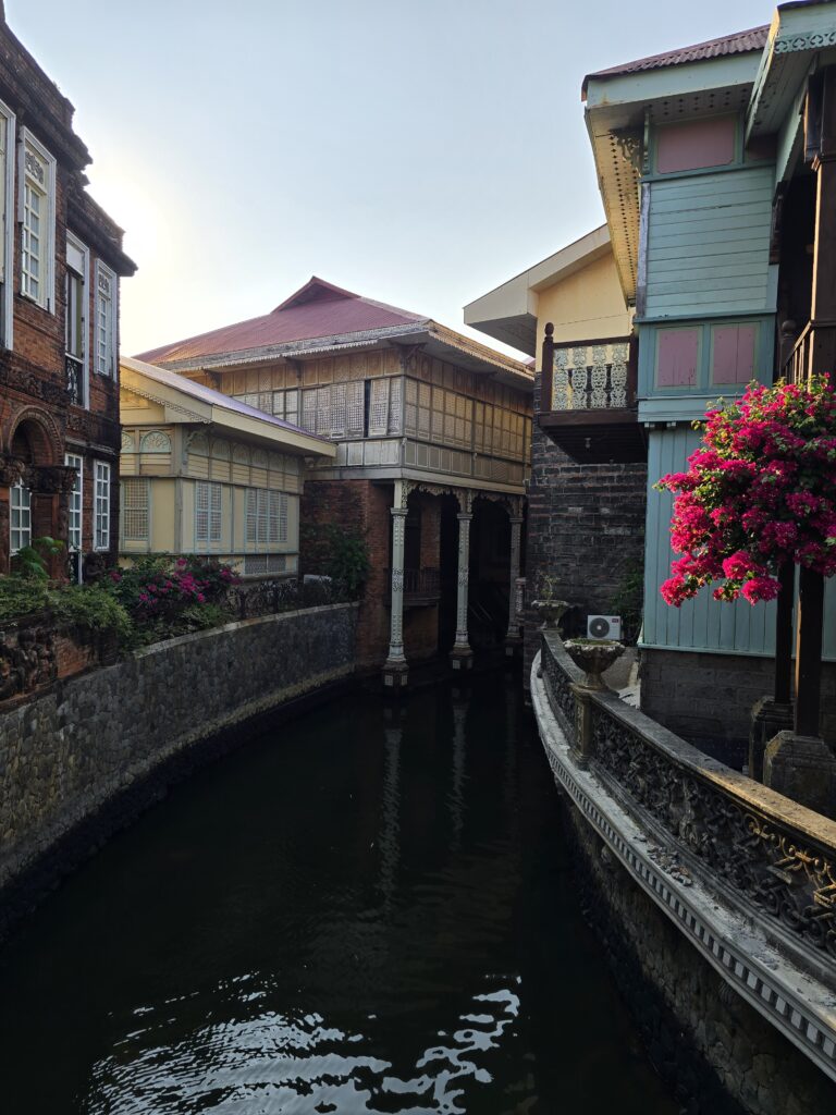 Historic colonial houses and canal in the Philippines