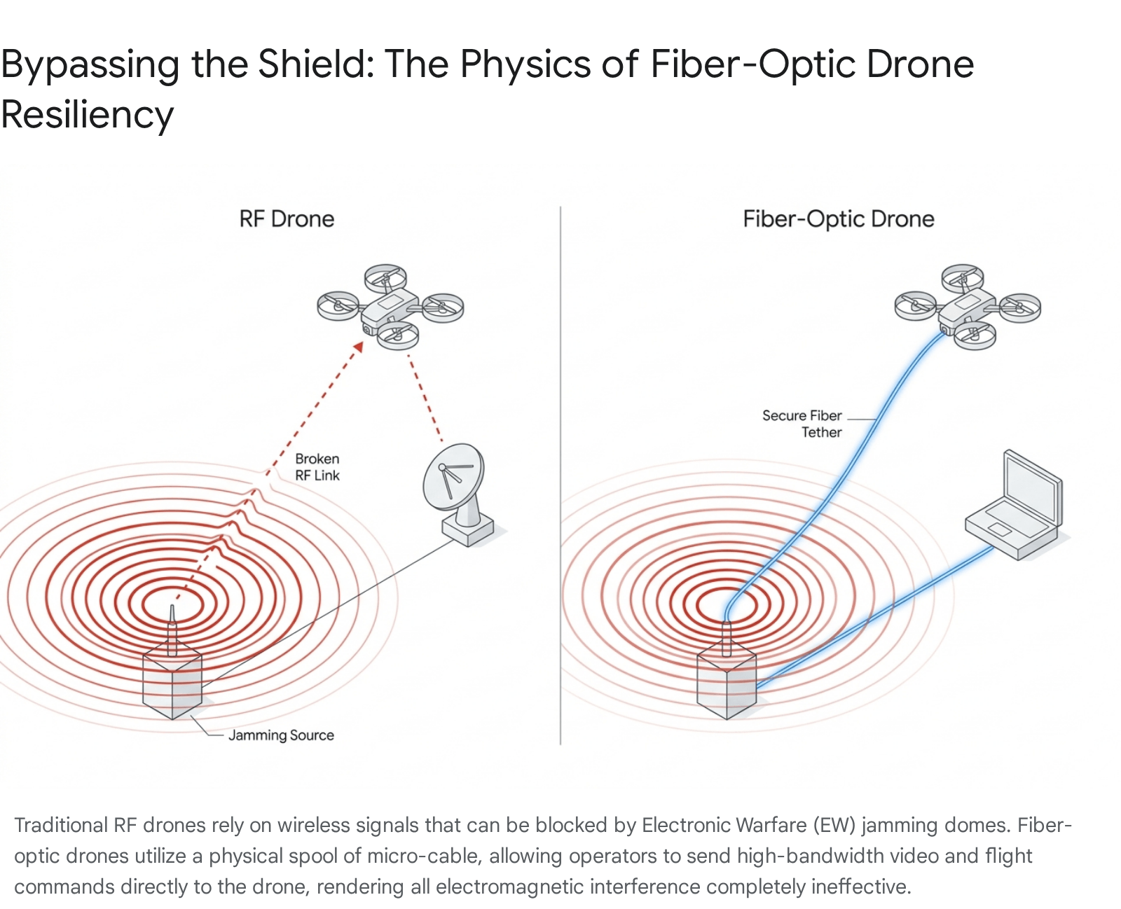 Diagram illustrating various types of fiber-optic devices