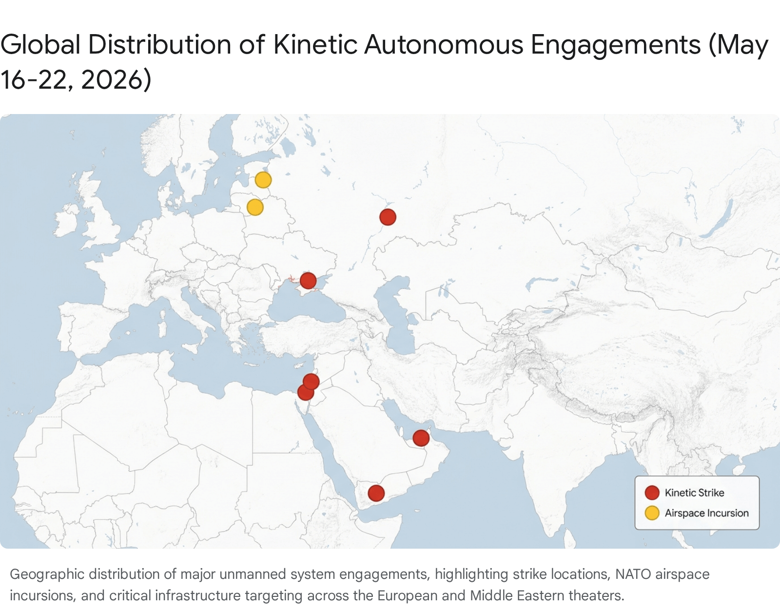 Map showing global distribution of Kticc autonomous engagements