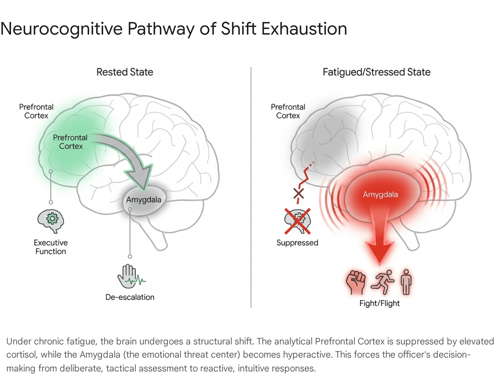 Diagram illustrating neurocognitive pathway of shift