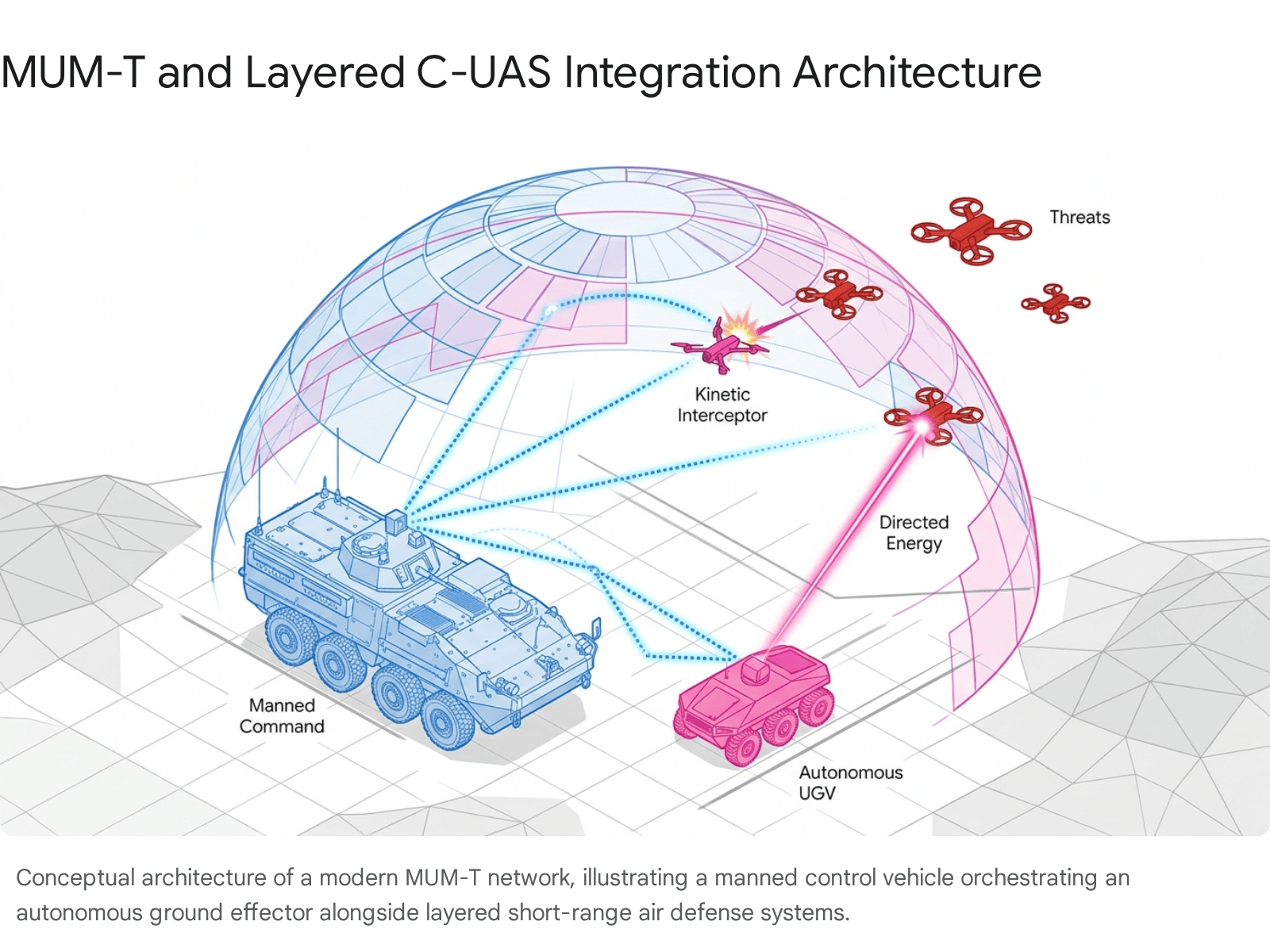 Diagram of a military vehicle connected to