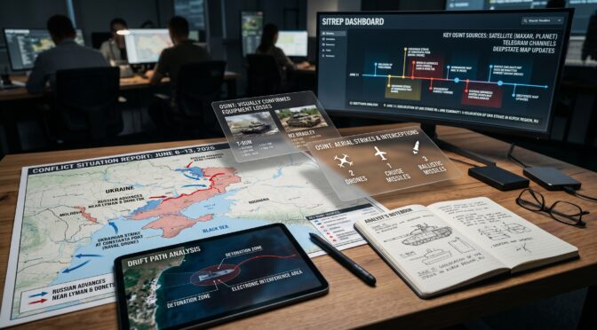 OSINT dashboard showing Ukraine conflict, troop movements, and equipment losses.