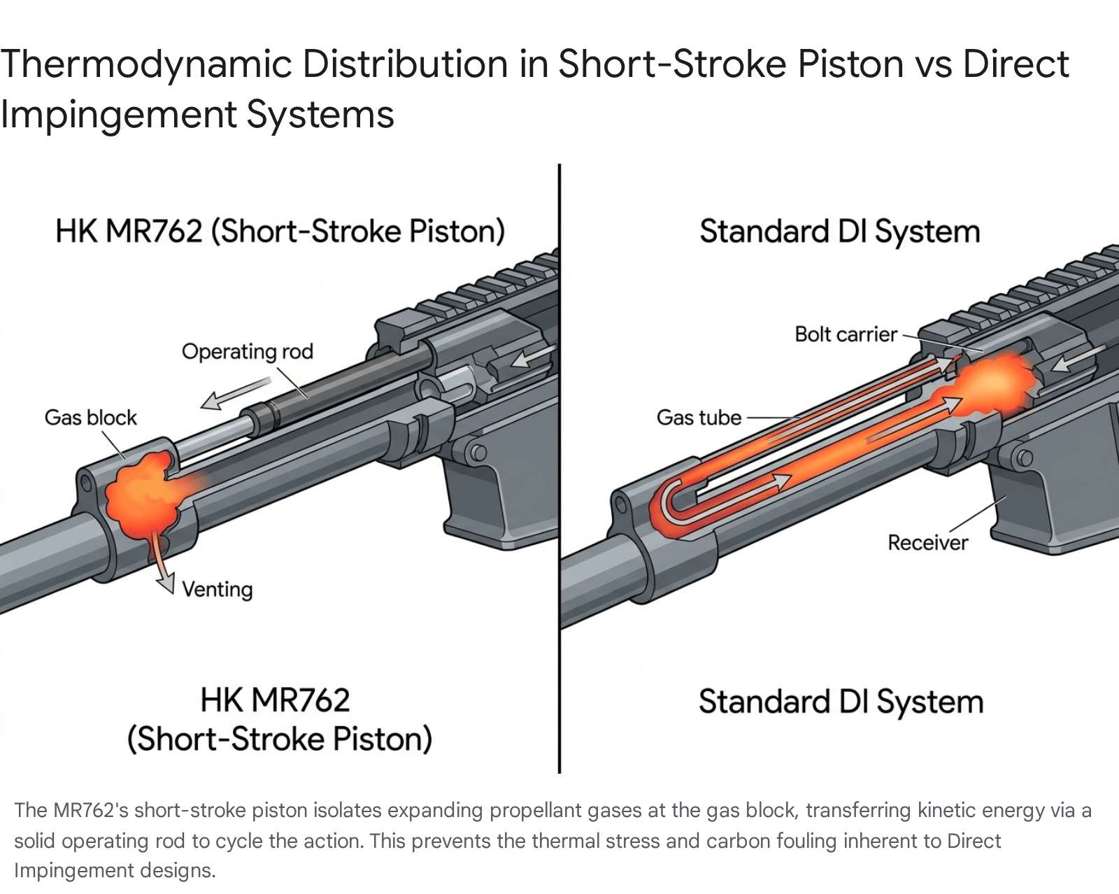 Diagram of HK MR762 machine gun functions