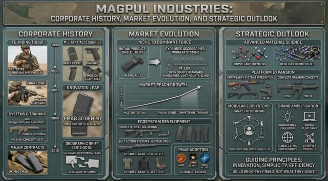 Magpul Industries timeline: corporate history, market evolution, strategic outlook.