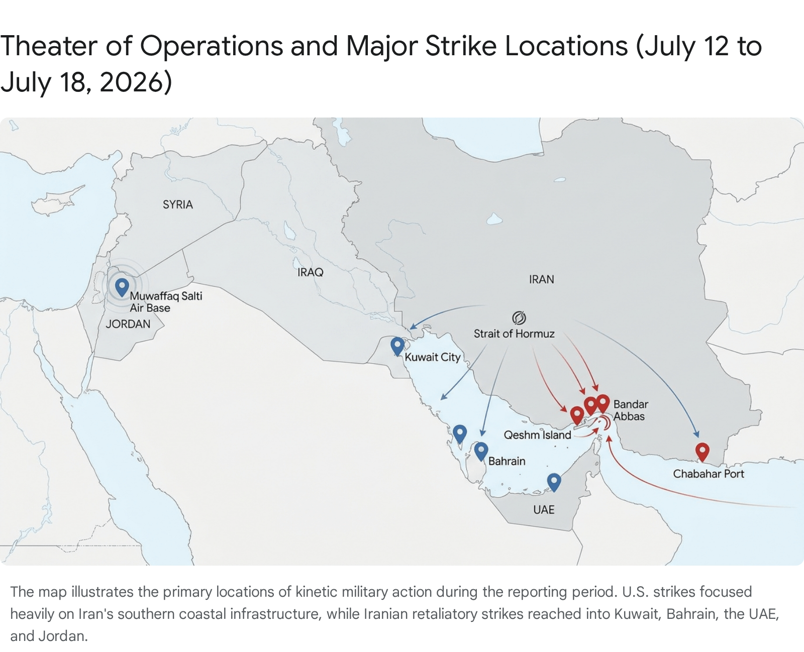 Map of United States showing major strike