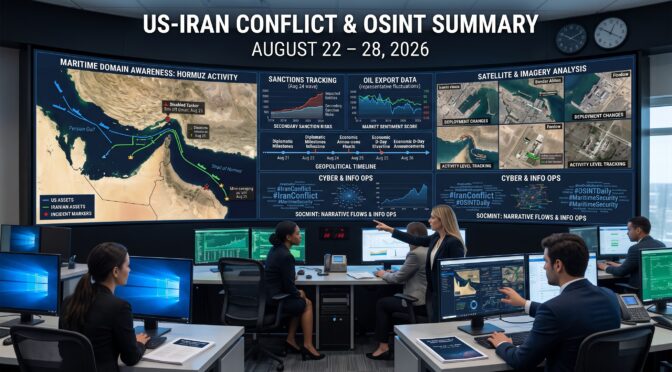 US-Iran Conflict and OSINT Summary (August 22 – 28, 2026)