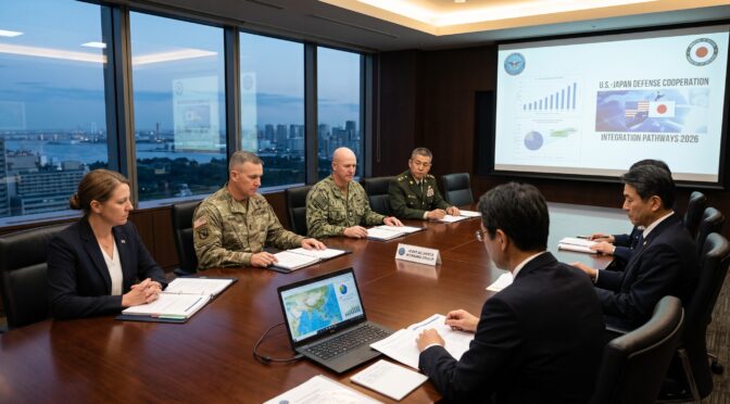 U.S.-Japan defense cooperation meeting with officials discussing integration pathways 2026.