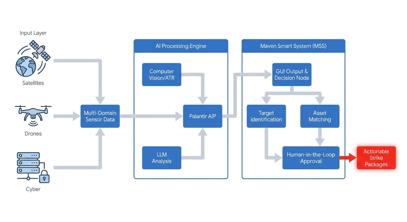 Diagram illustrating a computer system for algorithmic warfare applications