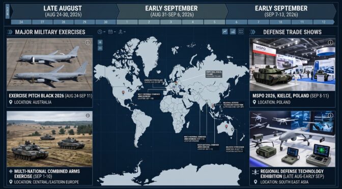 Global Military Trade Shows and Exercises: Late August to Early September 2026