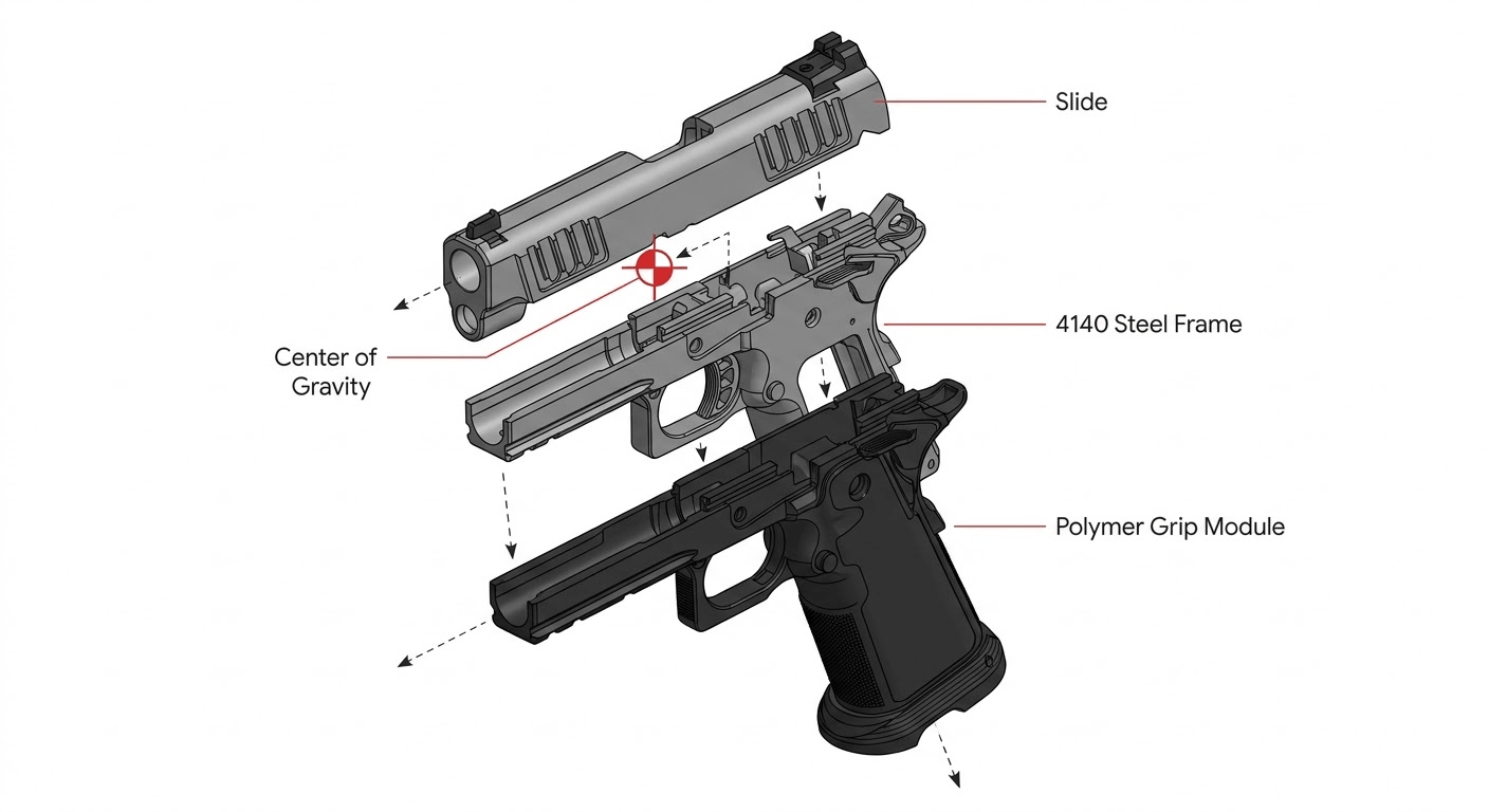 Labeled diagram of Staccato XC pistol